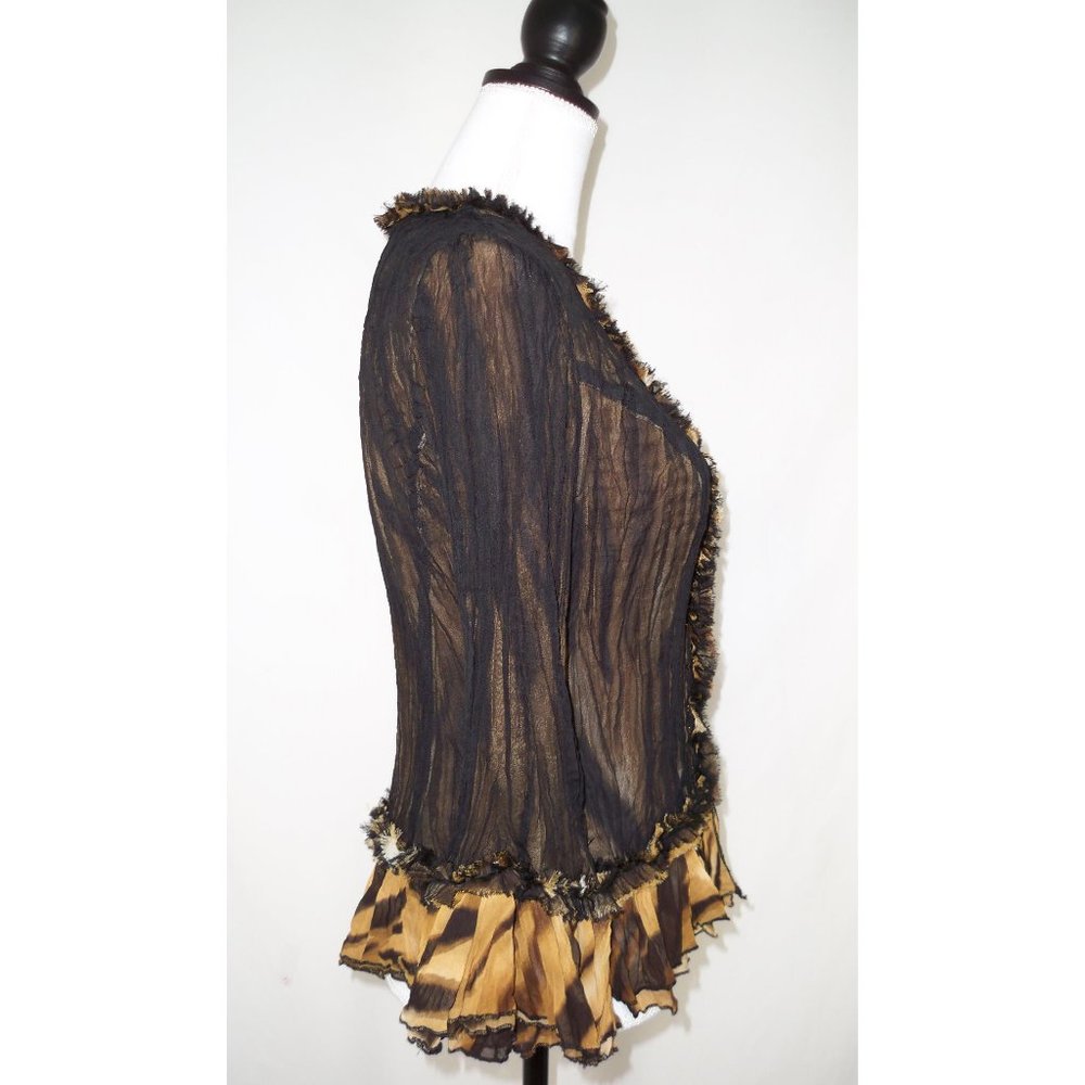 NWT Alice + Olivia S  Crinkled Sheer Tiger Jacket - Picture 4 of 6